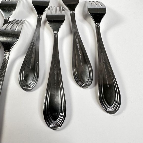 Hampton Silversmiths Malibu Salad Forks Lot 1 Set of 8 - Picture 9 of 9